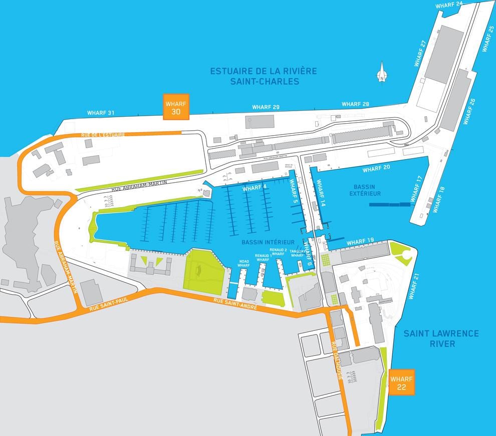 کشتی کروز ترمینال Quebec City map