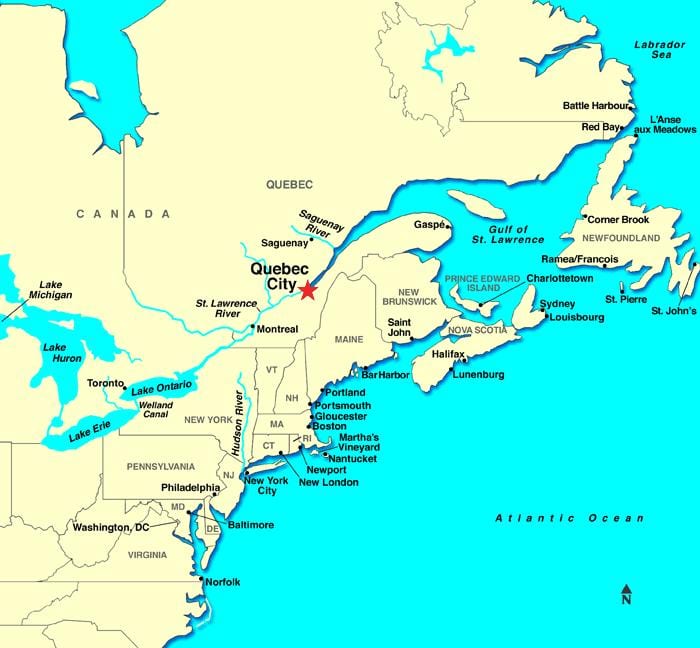 Quebec City map کانادا
